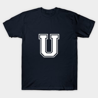 Initial Letter U - Varsity Style Design T-Shirt